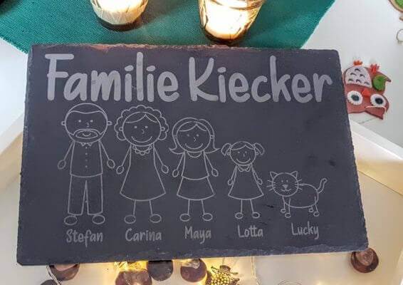 Dekoschild / Türschild / Familienschild aus Schiefer 30x20cm