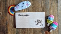 Frühstücksbrettchen / Kinderbrett aus Holz / Sternzeichen Steinbock / graviert und personalisiert