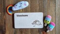 Frühstücksbrettchen / Kinderbrett aus Holz / Sternzeichen Wassermann / graviert und personalisiert